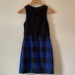 3/$15 Beautiful Sleeveless Dress by Monteau Checkered Dress lace Top Size XS